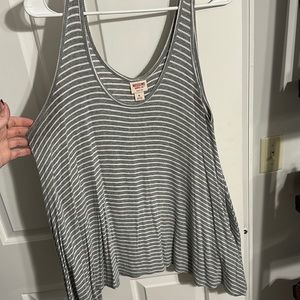 Grey and white striped tank